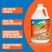 Pet Solutions No Rinse Neutral pH Floor Cleaner Concentrate by OdoBan – 128 Fl Oz (Pack of 2), Clear, Pack of 2, Model 361B61