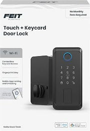 Feit Electric Smart Door Lock with Fingerprint, App Control - Matte Black