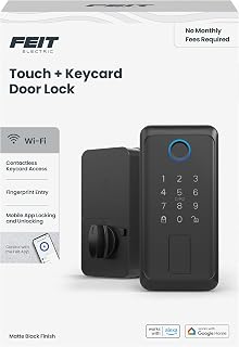 Feit Electric Smart Door Lock with Fingerprint, App Control - Matte Black