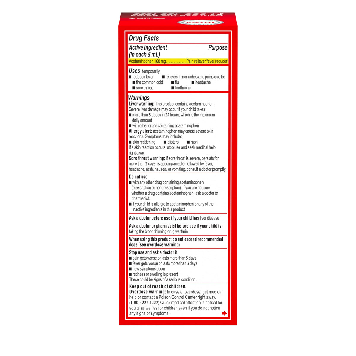 Tylenol Cherry / 4 Ounce / Child - 4 Fl Oz Acetaminophen