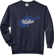 Weston West Virginia WV Map Comfort Colors Adult Sweatshirt