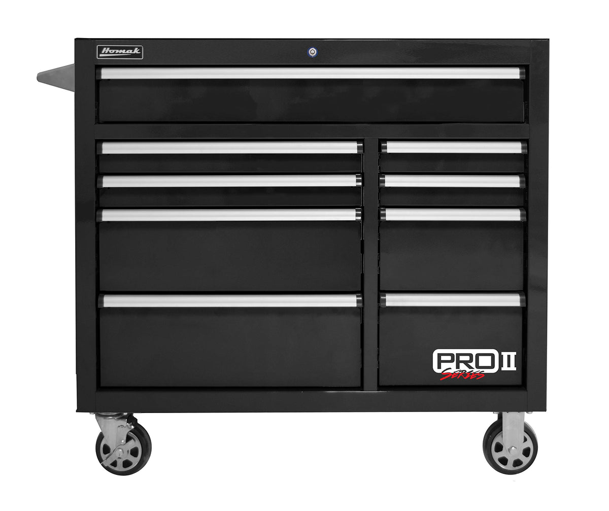 Homak Black / 41 Inch - 9-Drawer Roller Cabinet / 1 Tool Chests & Cabinets