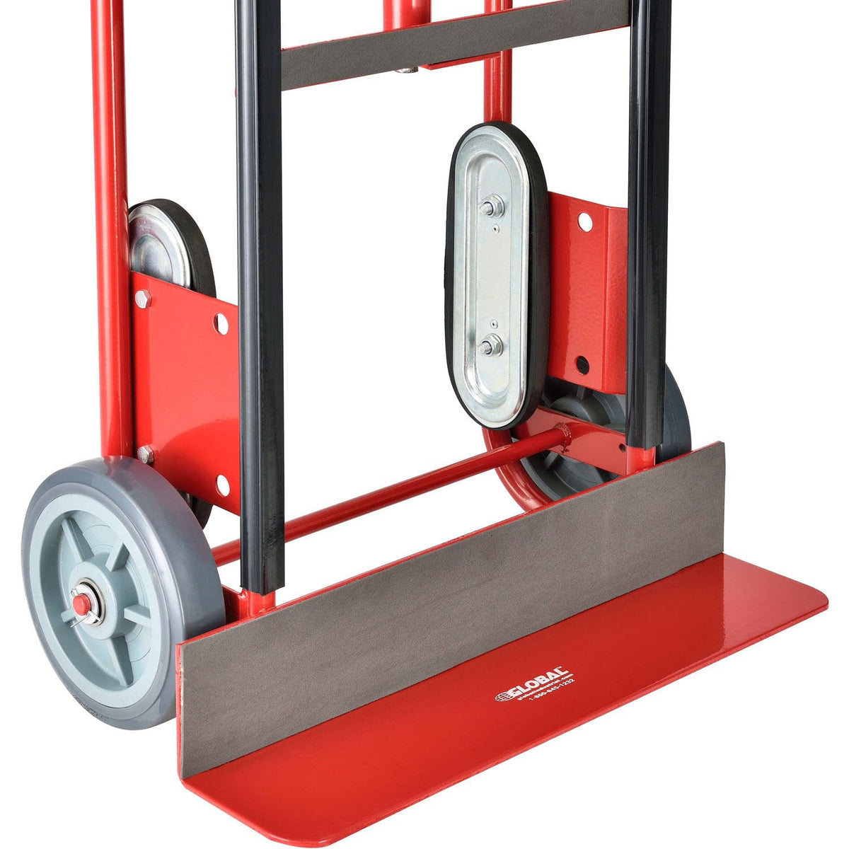 2-Wheel Professional Appliance Hand Truck by Global Industrial – 24"L x 17"W x 59"H, Steel, Red, Model 168067