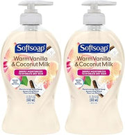 Softsoap Deeply Moisturizing Liquid Hand Soap Pump Warm Coconut Milk, Vanilla, 11.25 Fl Oz (Pack of 2)