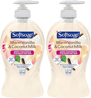 Softsoap Deeply Moisturizing Liquid Hand Soap Pump Warm Coconut Milk, Vanilla, 11.25 Fl Oz (Pack of 2)