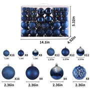 Goodlyghts Christmas Ball Ornaments, Shatterproof Plastic, Assorted Sizes in Deep Blue
