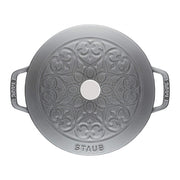 Cast Iron 3.75-qt Essential French Oven with Lilly Lid - Graphite Grey by STAUB – 3.75-qt, 3.75 quarts, Cast Iron, Graphite Grey, Model 11212418