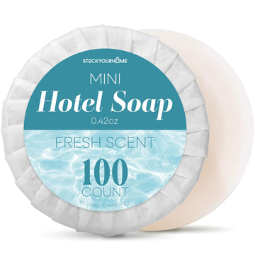Bulk Hotel Soap Bars (100 Count) by Stock Your Home – 0.42 Ounce (Pack of 100), Pack of 100, Model 3193201