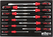 Wiha 53180 10 Piece SoftFinish XHeavy Duty Cushion Grip Screwdriver Tray Set