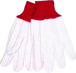 MCR Safety 9018CRPC Polyester/Cotton Nap In Double Palm Men's Gloves, Large