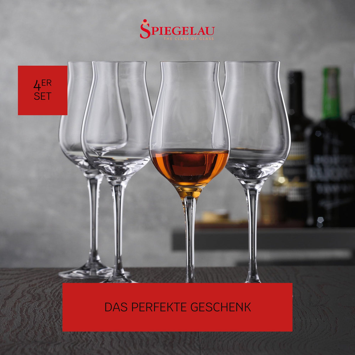 4 Piece Authentis Digestive Wine Glasses by Spiegelau – set of 4, 6 fluid_ounces, Crystal, Clear, Pack of 4