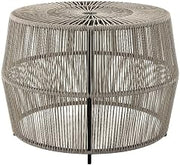 Furniture of America Muse & Lounge Co. Meja Wicker/Rattan Round Outdoor Coffee Table in Gray