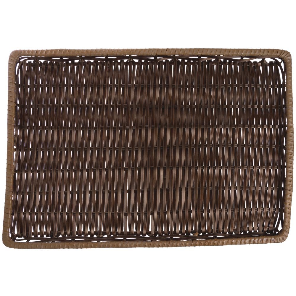 Two -Tone Beige Storage Basket- 18"L x 26"W x 1"H by HUBERT – Plastic, Brown, Model K2000-26SFT DB