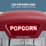 Theater Crazy Popcorn Machine by West Bend – 4-Qt., 4.0 liters, Polycarbonate (PC), Red, Model PCWBTCRD13