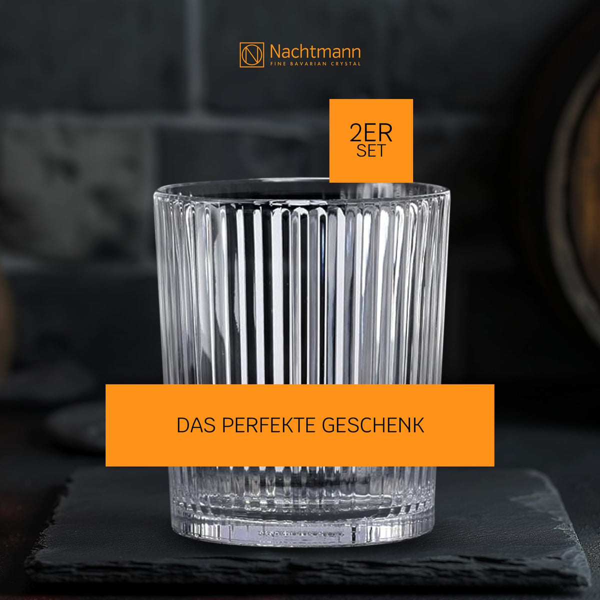 Tumbler Set of by Nachtmann – Medium, 370 milliliters_per_minute, Crystal glass, Clear, Pack of 2