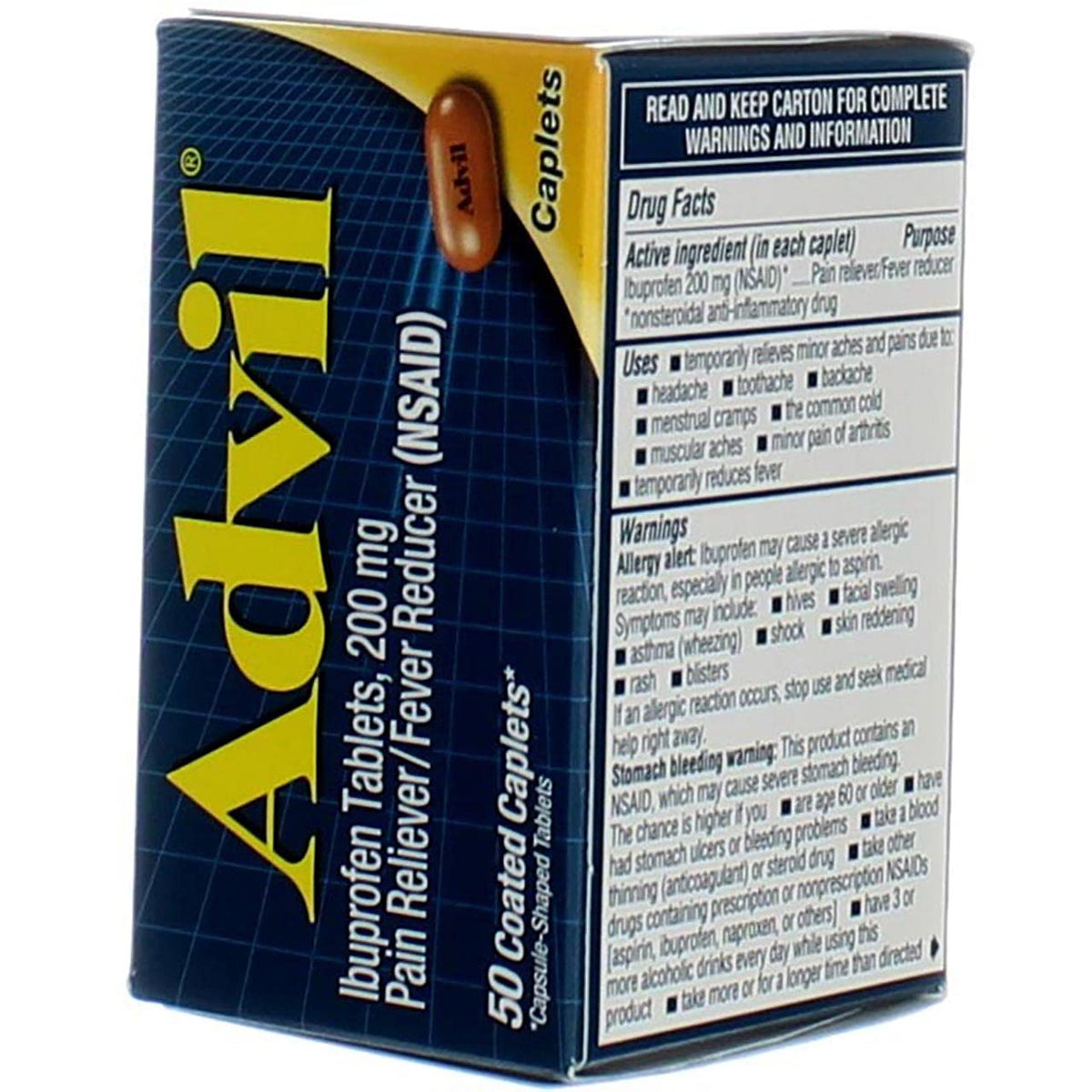Caplets 50 Ct (12 Pack) by Advil – Pack of 12, Model 016030
