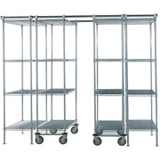 Nexel 6 Unit Space TRAC Storage Shelving by G-CAIH – 18"L x 48"W x 86"H, Alloy Steel, Chrome, Model 795983