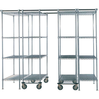 Nexel 6 Unit Space TRAC Storage Shelving by G-CAIH – 18"L x 48"W x 86"H, Alloy Steel, Chrome, Model 795983