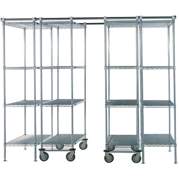 Nexel 6 Unit Space TRAC Storage Shelving by G-CAIH – 18"L x 48"W x 86"H, Alloy Steel, Chrome, Model 795983