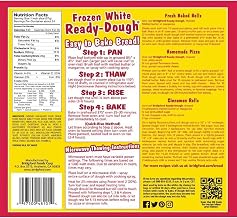 Bridgford Ready-Dough Tray Pack White Bread Dough, 16 Ounce Loaf, 3 Per Pack - 12 Per Case