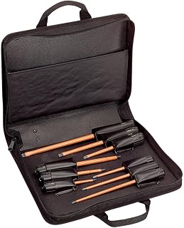 KLEIN TOOLS 33528 Insulated Screwdriver Kit with Carrying Case, 1000 V, Cushion Grip, 9-Piece