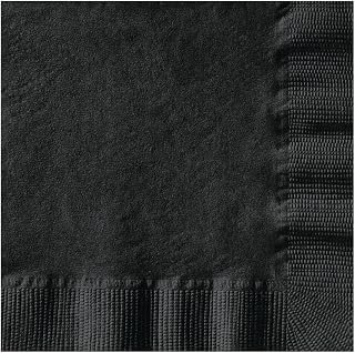 Hoffmaster 020212 Beverage Napkin, Coin Embossed, 1-Ply, 1/4 Fold, 10" Length x 10" Width, Black (8 Packs of 125)