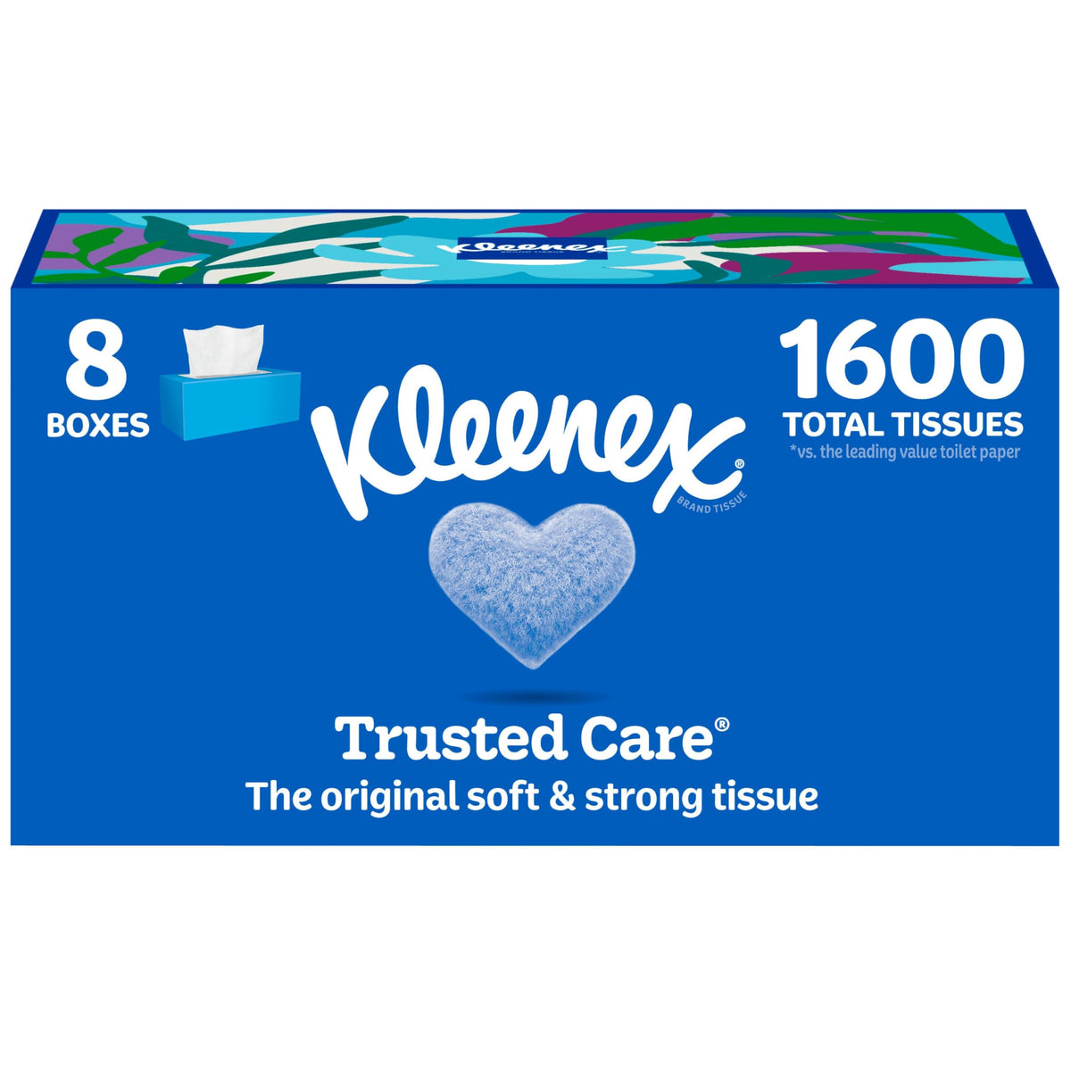 Trusted Care Facial Tissues by Kleenex – 200 Tissues (Pack of 8), Paper, White, Pack of 8, Model 55975