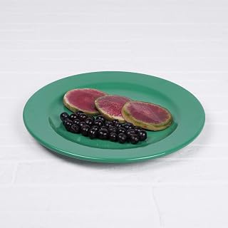 Elite Global Solutions D1175PL-AG Round Rim Plate, 11 3/4" Dia. x 1" h., Melamine, Autumn Green (Pack of 6)