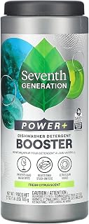 Seventh Generation Power+ Dishwasher Detergent Booster Powder, Blasts Away Stuck-On Food, Fresh Citrus Scent, 27 Oz