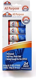 Elmer's All-Purpose Glue Sticks, 0.21 oz Each, 24 Sticks per Pack (E553) , White