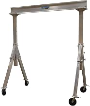 Vestil AHA-4-10-10 Aluminum Adjustable Height Gantry Crane with Phenolic Casters 10 Ft. x 10 Ft. 4000 Lb. Capacity Silver