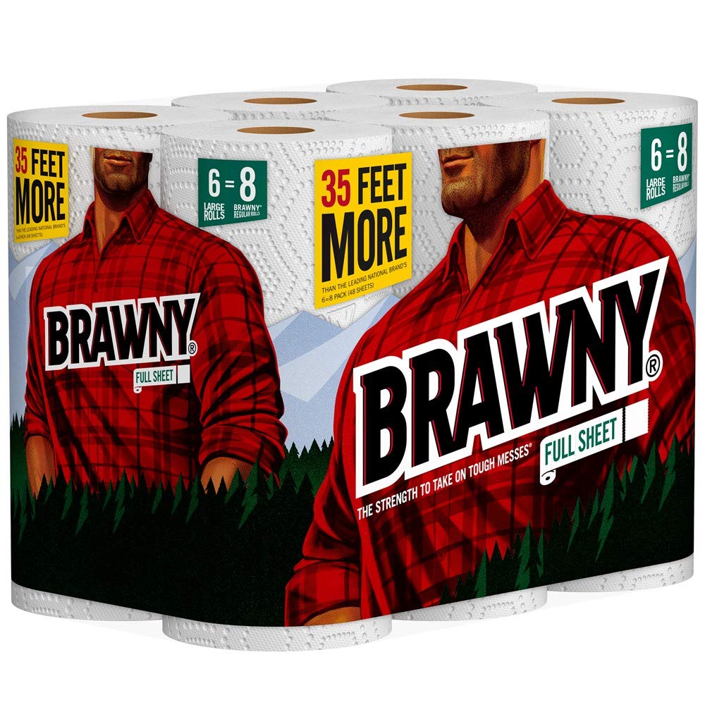 Paper Towels by Brawny – 6 Count (Pack of 1), Paper, White, Model 440785