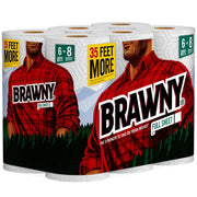 Brawny 6 Count (Pack of 1) / White / 1 Paper Towels