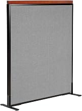 Global Industrial 36-1/4"W x 43-1/2"H Deluxe Freestanding Office Partition Panel, Gray