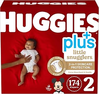 HUGGIES Little Snugglers Plus Diapers Size 2, 174 Count