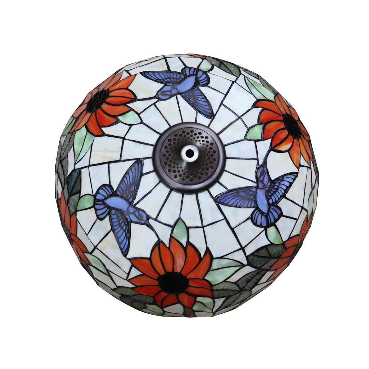 CH3T617OF16-DT3 Double Lit Table Lamp by Chloe Lighting – exact color of each glass piece may vary due to handcrafted nature