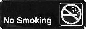 Winco Sign, 3-Inch by 9-Inch, No Smoking,Black, White,Medium