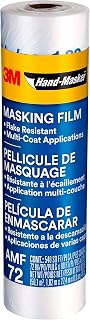 3M Hand Masker Advanced Masking Film, 72 in x 90 ft, Static Cling Keeps Film in Place, Prevents Liquids From Bleeding Through, Flake Resistant, For Indoors & Outdoors Use, 1 Roll (AMF72)