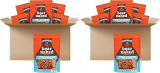 Bear Naked Granola Cereal, Whole Grain Granola, Breakfast Snacks, Vanilla Almond Crisp, (Pack of 12)