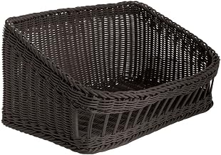 HUBERT Wicker Tapered Storage Basket Black - 23 5/8" L x 15 3/4" W x 6 3/4" to 10 5/8" H