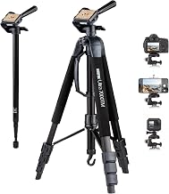 SUNPAK Ultra 7000TM Tri-Monopod (Black) | 70" aluminum 2-in-1 tripod & monopod. Features 3-way fluid-effect pan head, quick-release, bubble level & leg wraps.