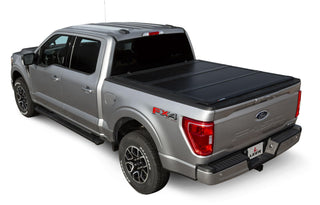 HF350M 3-Panel Folding Tonneau Cover by LEER – Fiberglass-reinforced Polymer, Black, Model 631336