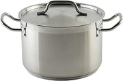 Winco Silver 8 qt Stainless Steel Stock Pot with Cover