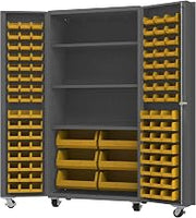 Durham Mobile Cabinet, 102 Bins, 3 Shelves