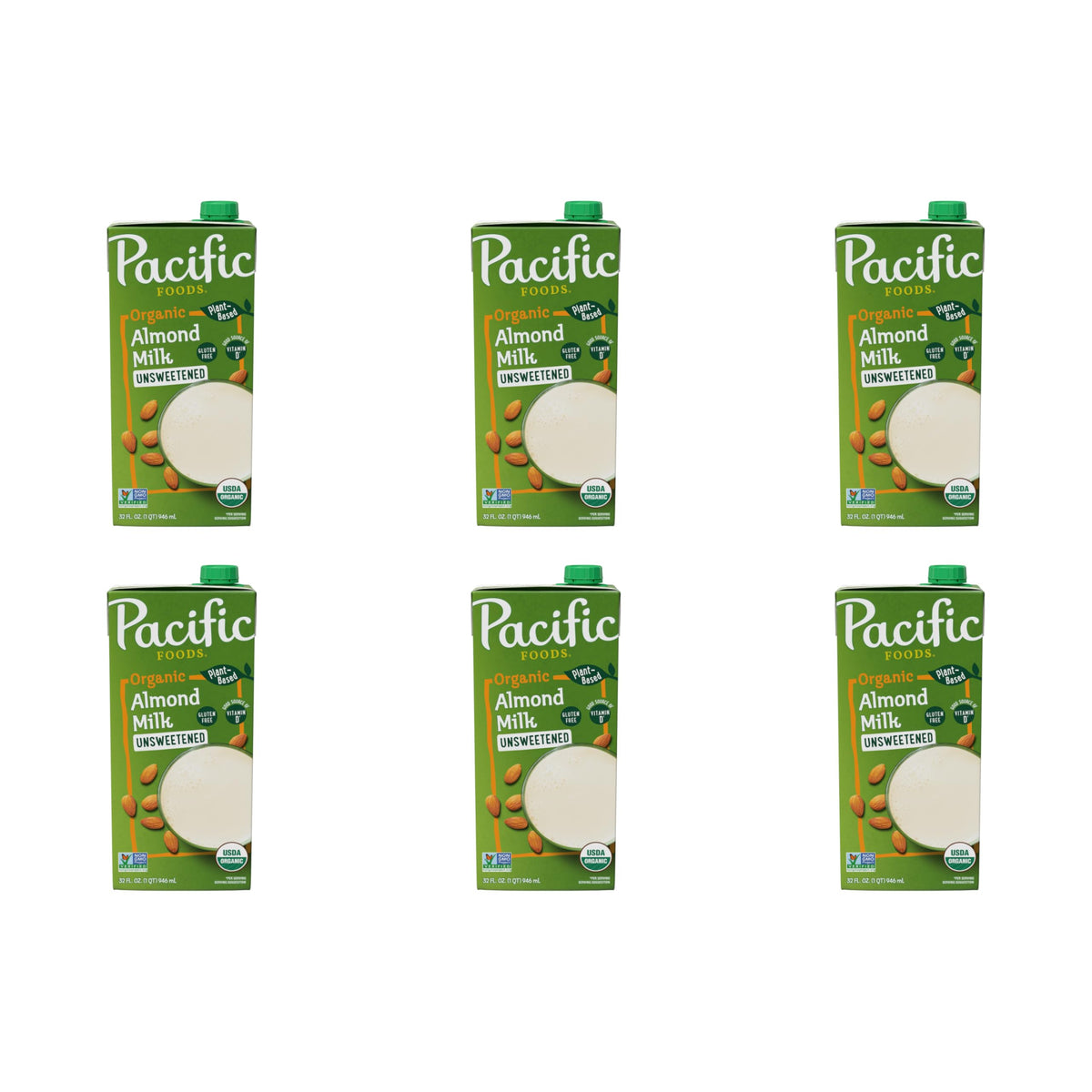Pacific Foods Almond / 32 Fl Oz (Pack of 6) / No Color Almond Milk