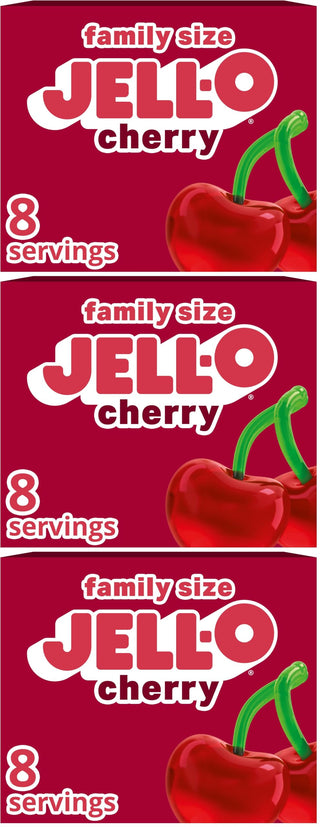 Cherry Gelatin Dessert Mix by Jell-O – 6 Ounce (Pack of 3), Red, Pack of 3, Model 4300020053