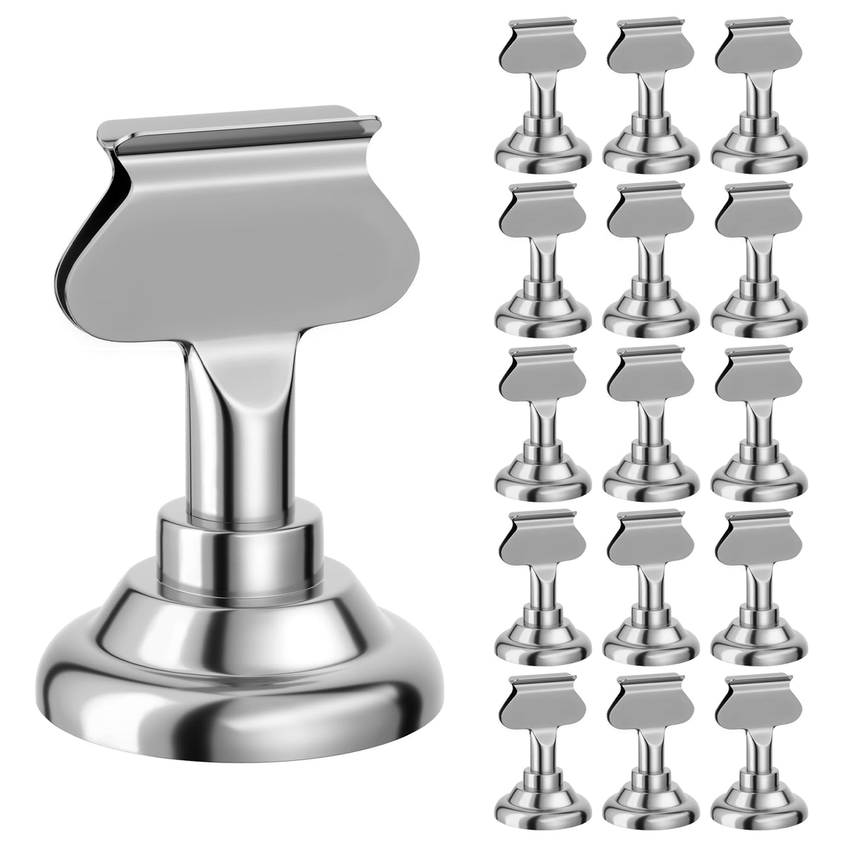 Erytllly Place Card Holders, Stainless Steel 1.7 Inch, Silver 16 Pack
