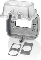 Leviton Weatherproof Outlet Box, Extra Duty 1-Gang While-In-Use Cover Includes Inserts for Single, Duplex and Decora/GFCI Receptacles, Vertical Mount, Plastic Enclosure, 5980-UCL, Clear