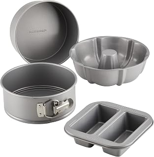 Farberware Specialty Bakeware Nonstick Baking Set for Pressure Cooker or in The Oven, 4 Piece, Gray