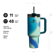 STANLEY Turquoise Pattern (Coastal Teal) / 40 Ounces / Quencher H2.0 FlowState Tumbler Tumblers